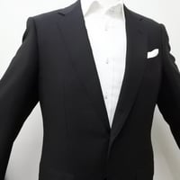 XL185｜TOMORROWLAND✕DRAGO 2B織柄ブラックスーツ(50) 定価112,000円 トゥモローランド