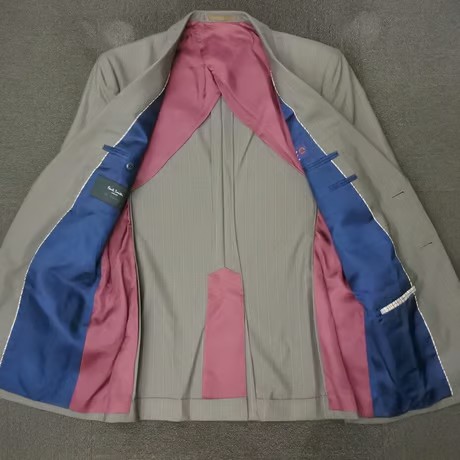 M122｜Paul Smith The Byard✕Zegna 2Bミルクブラウンストライプスーツ(M) 定価131,000円 ポールスミス