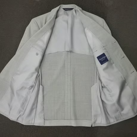 214｜BROOKS BROTHERS  段返り3ボタングレーチェックスーツ(37SHT) 定価84,500円 ブルックスブラザーズ