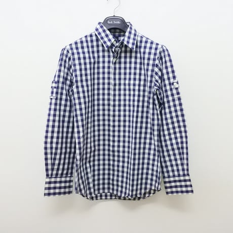 シャツS9｜P.S Paul Smith  ネイビーギンガムチェックシャツ(S)