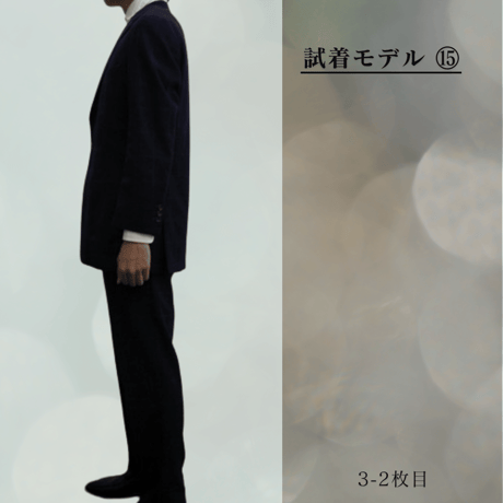 L237｜COMME CA MEN 段返り3Bネイビーチョークウインドウペンスーツ(L) 定価75,900円 コムサメン