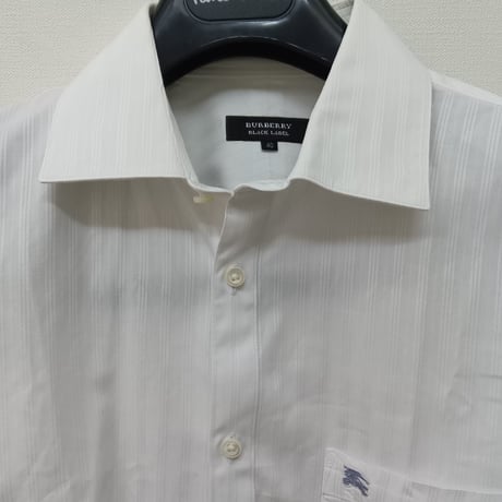 シャツL1｜BURBERRY BLACK LABEL ホワイトシャドーストライプシャツ(40)
