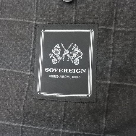 XL186.5｜UNITED ARROWS SOVEREIGN 段返り3Bブラウングレーウインドウペンスーツ(50) 定価152,000円 ユナイテッドアローズ