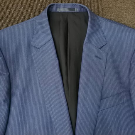 XL181｜Paul Smith SOHO×Zegna 2Bネイビーストライプスーツ(XL) 定価144,000円 ポールスミス
