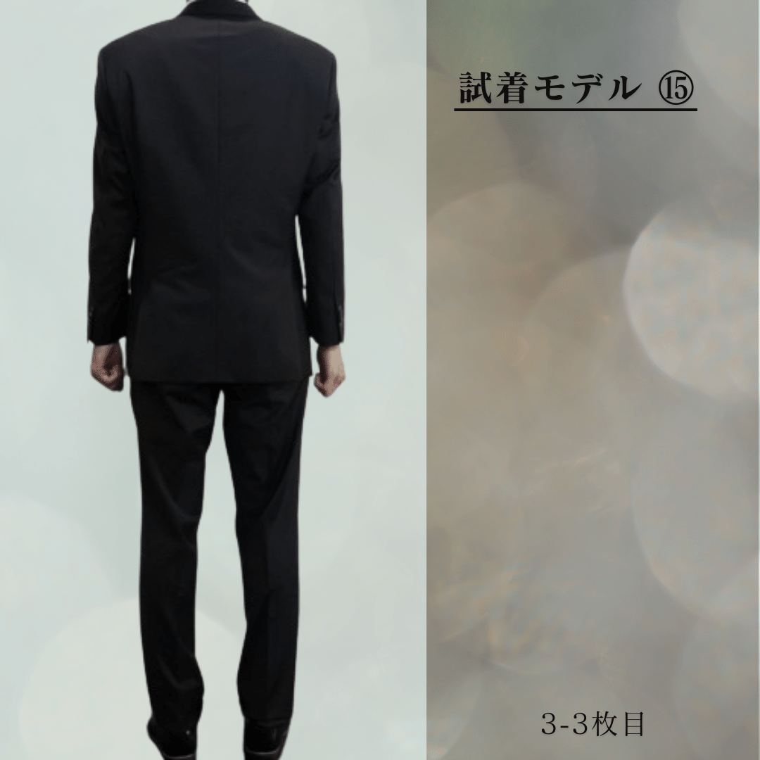65｜HUGO BOSS(ヒューゴボス) 2B艶ブラック3ピーススーツ(48