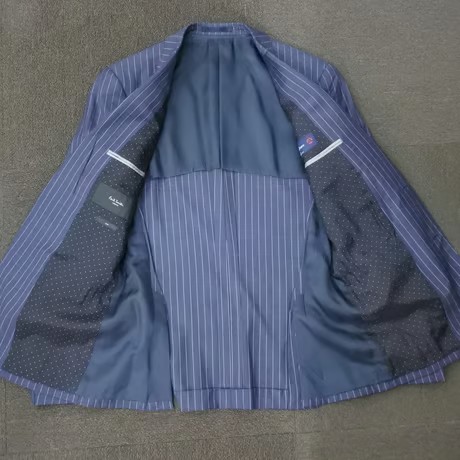M73｜Paul Smith SOHO×Zegna 2Bネイビーストライプ３ピーススーツ(M) 定価165,000円 ポールスミス