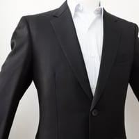 【美品】SHIPS Laxury tailoring Style 3Bスーツ 40｜SHIPS LUXURY tailoring style 段返り3Bブラックストライプス