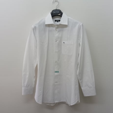 シャツL1｜BURBERRY BLACK LABEL ホワイトシャドーストライプシャツ(40)