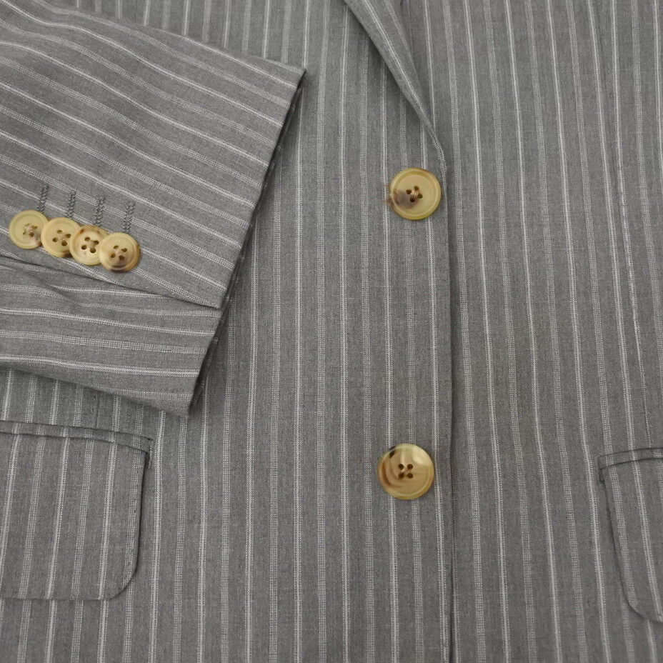 【最高級】 ポールスミス　3ピース　デルフィノ生地 グレー ストライプ 最高級】 ポールスミス 3ピース デルフィノ生地 グレー ストライプ