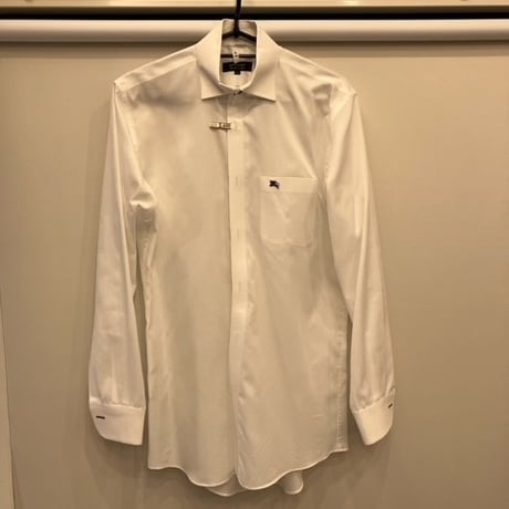 シャツS5｜BURBERRY BLACK LABEL  ホワイト【ホースネイビー】シャツ(38)