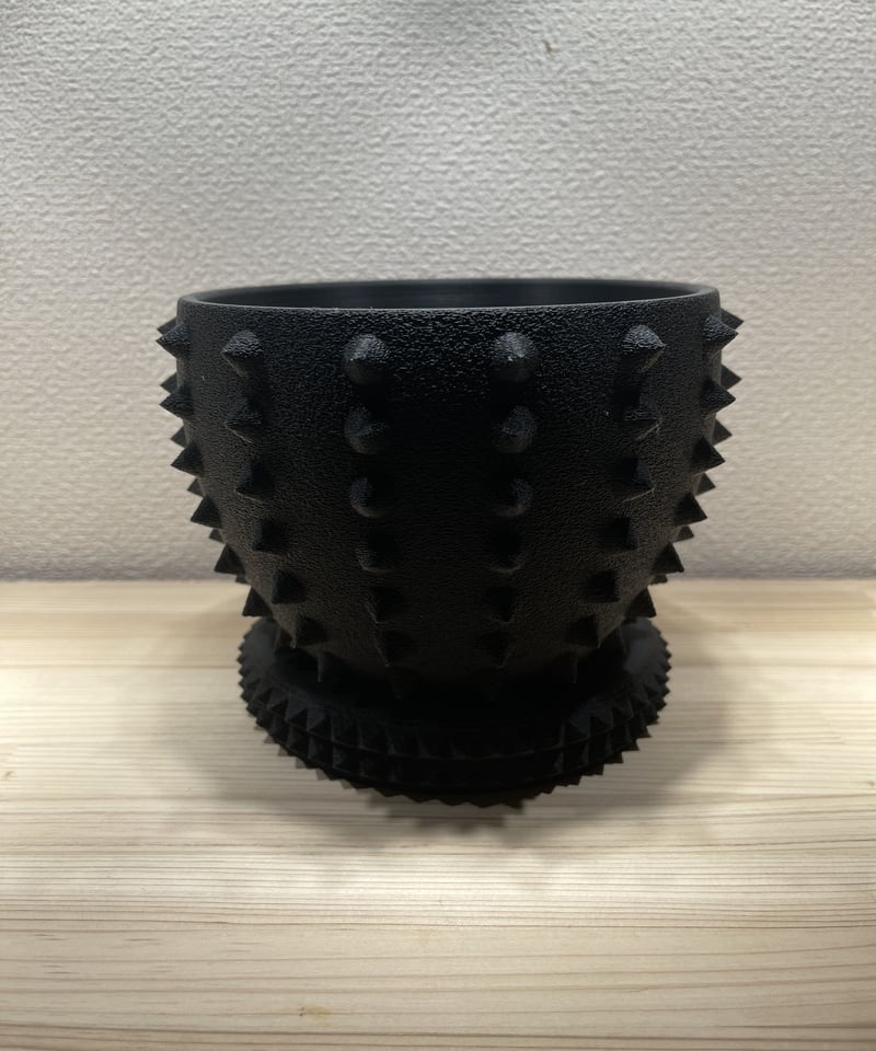 SP-3D04］3Dプリンター BLACK POT& SAUCER 鉢 鉢皿 | Sanpi