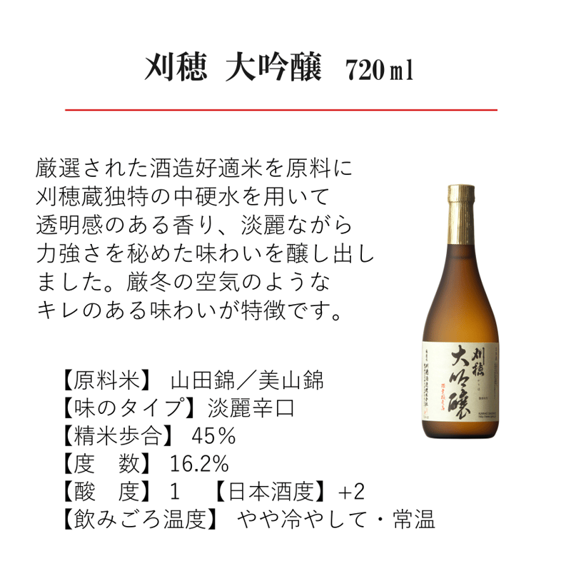 刈穂4種飲み比べセット 720ml×4 | あきた・だいせんのうまいもの市場