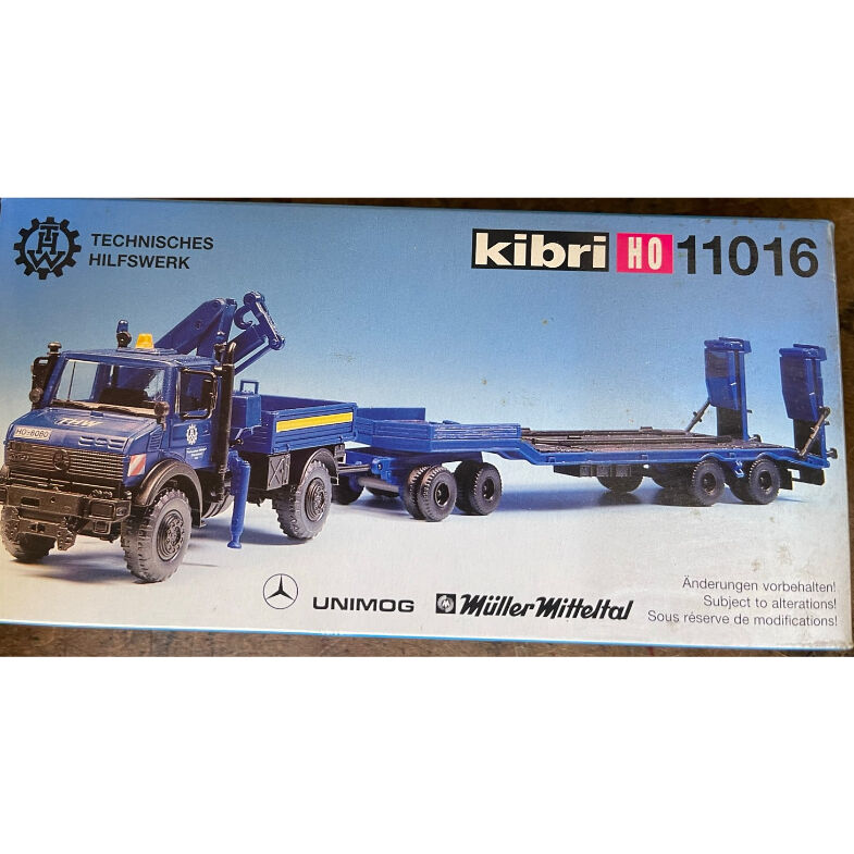 Kibri HO ベンツ 低床トレーラーTHW8817付き UNIMOG （K11016） |