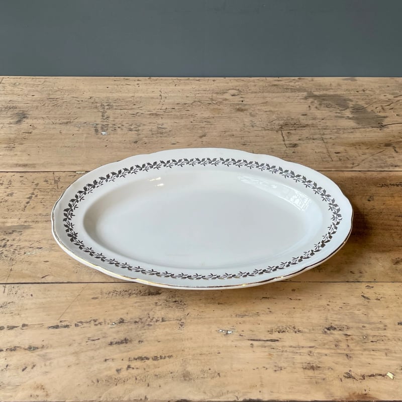 Sarreguemines 金縁オーバルプレート 31cm フランスアンティーク | OGIS