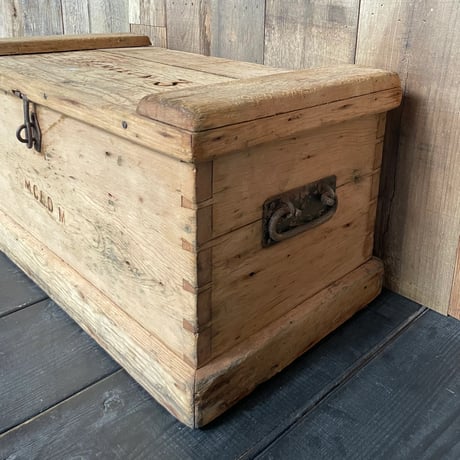 木製収納箱　宝箱　木箱　フランスアンティーク