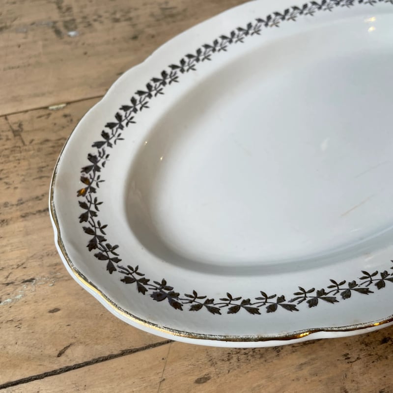 Sarreguemines 金縁オーバルプレート 31cm フランスアンティーク | OGIS