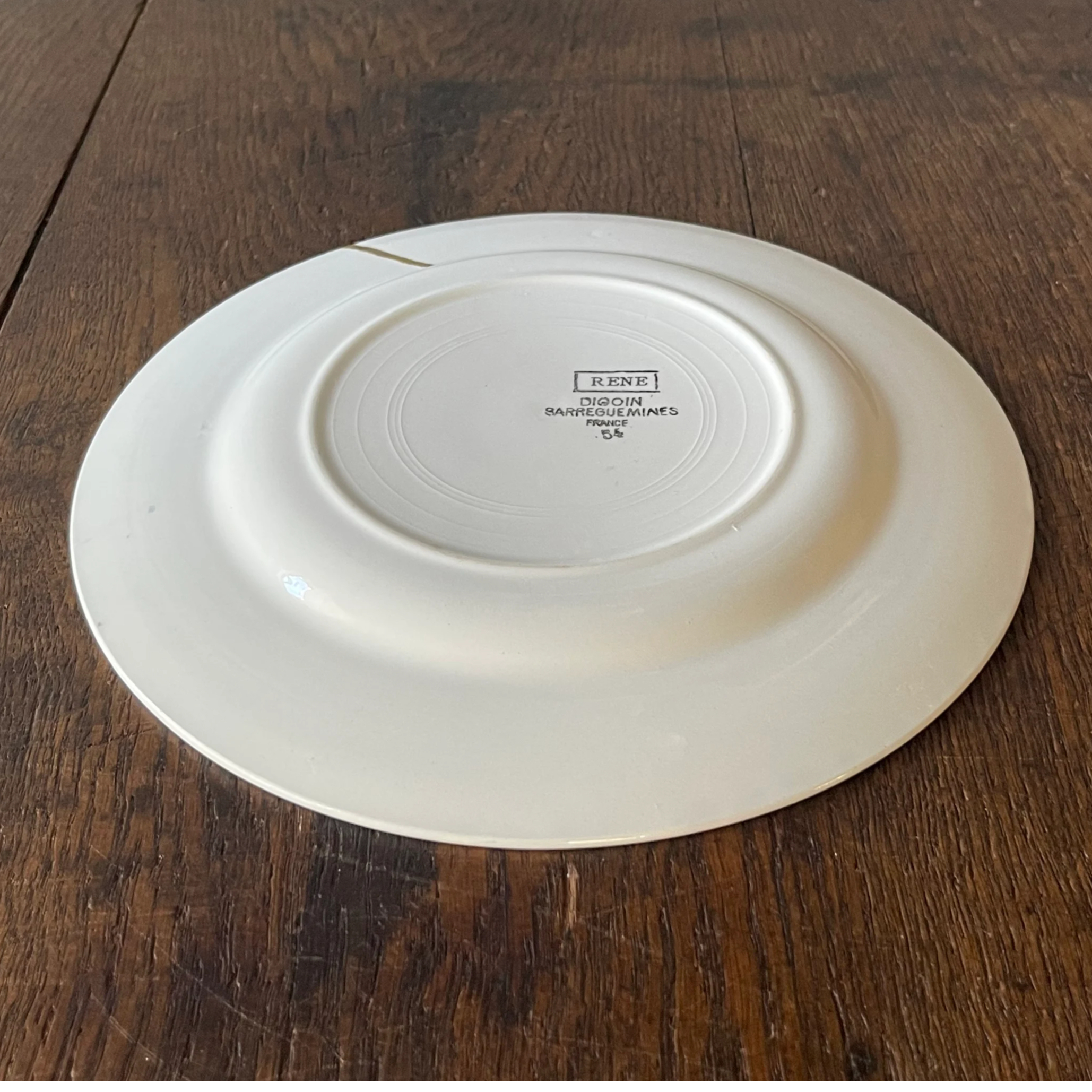 DIGOIN Sarreguemines プレート金継ぎ① 22.5㎝ フランスアンティーク
