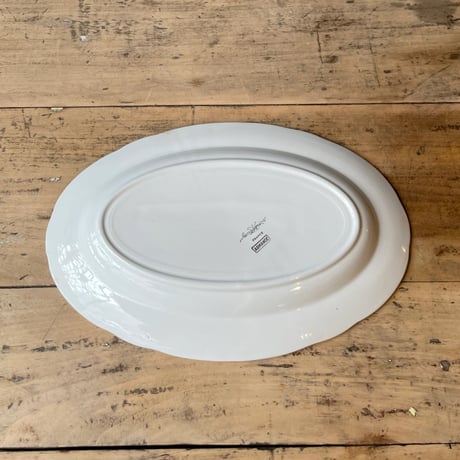 Sarreguemines　金縁オーバルプレート　31cm　フランスアンティーク