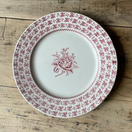 Lunéville  English Style  バラ柄プレート　24㎝　フランスアンティーク