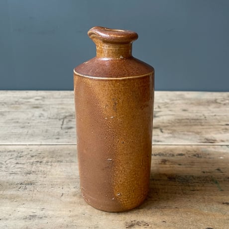 ブラウン陶器ボトル　イギリスアンティーク　④