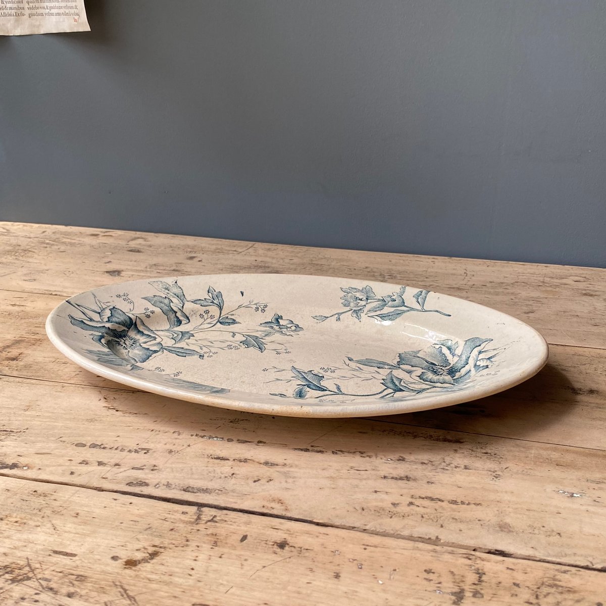 ROSE de NOEL クリスマスローズ柄 オーバルプレート 36.5cm フランス