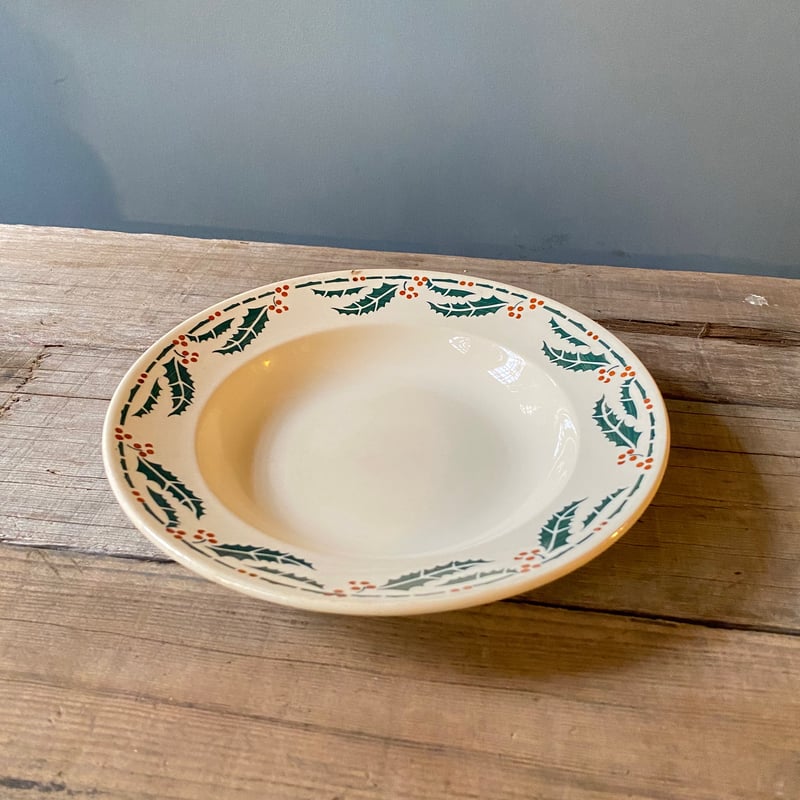 Lunéville HOUX（ヒイラギ）深皿プレート 22.5㎝ フランス