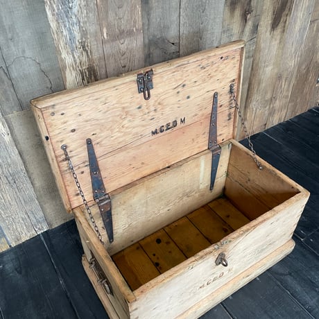 木製収納箱　宝箱　木箱　フランスアンティーク