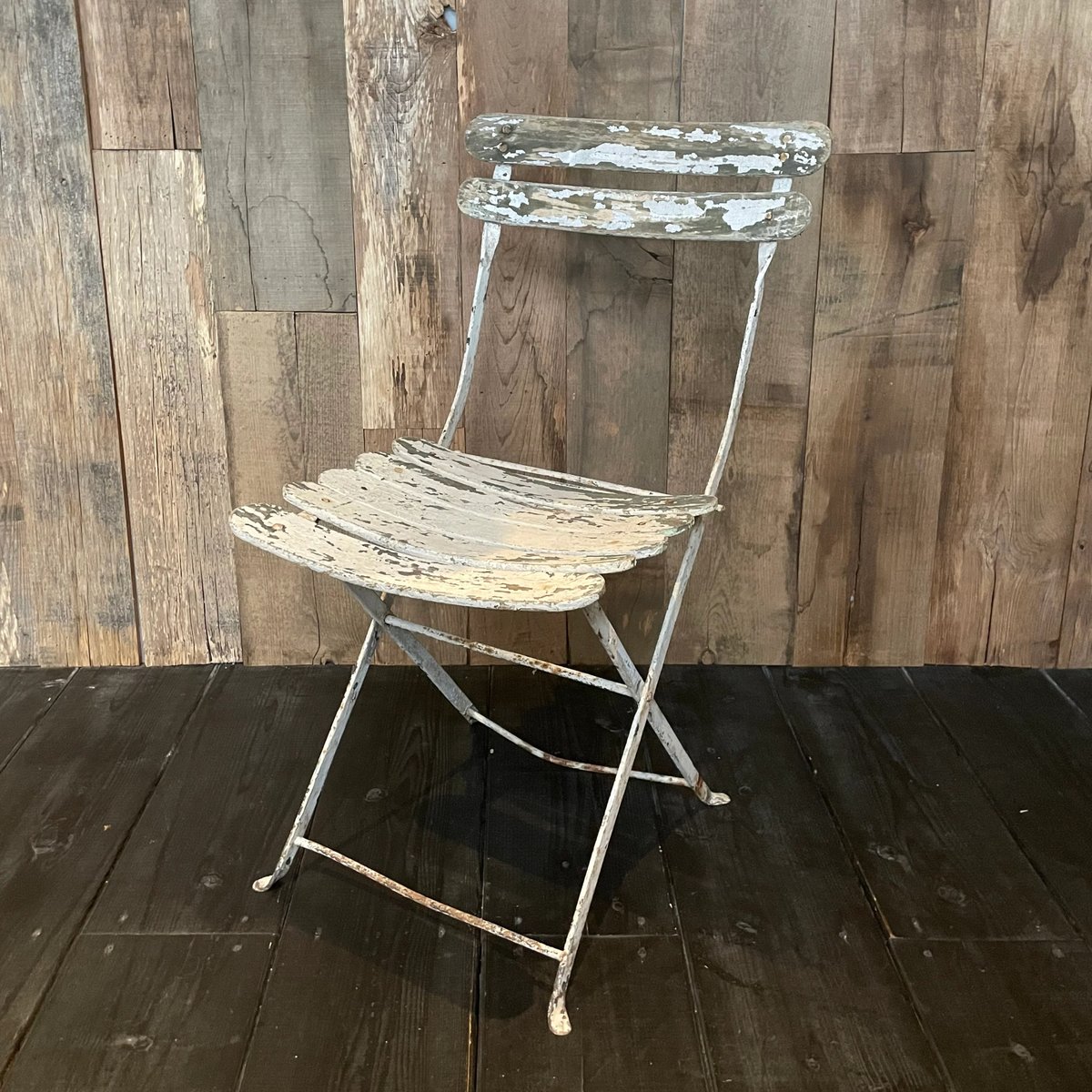 フランスアンティーク　折り畳みチェア　木製 ホワイト 折り畳みチェア フランスアンティーク | OGISHIMA COFFEE