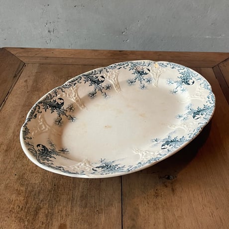 Longwy ロングウィ　オーバルプレート　35.5cm　フランスアンティーク