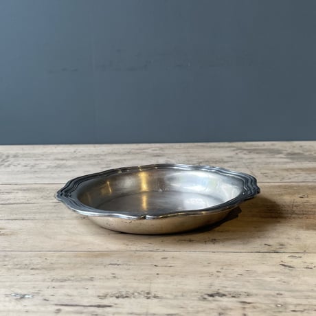金属製　花リムトレイ　15㎝　フランスアンティーク