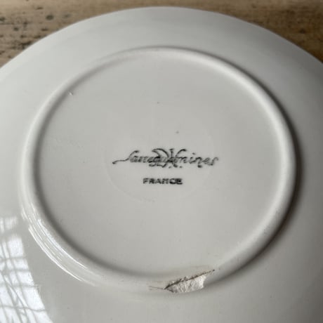 Sarreguemines　花リムソーサー　プレート　14.5㎝　フランスアンティーク　④