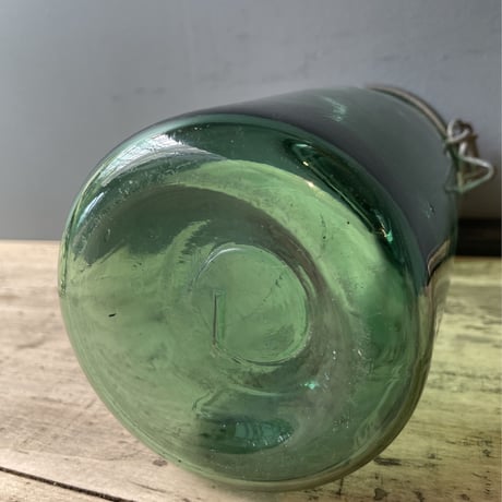 L'IDEALE　蓋付きガラス保存瓶　1L　フランスアンティーク