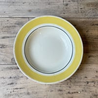 GIEN　イエロースーププレート　23㎝　フランスアンティーク