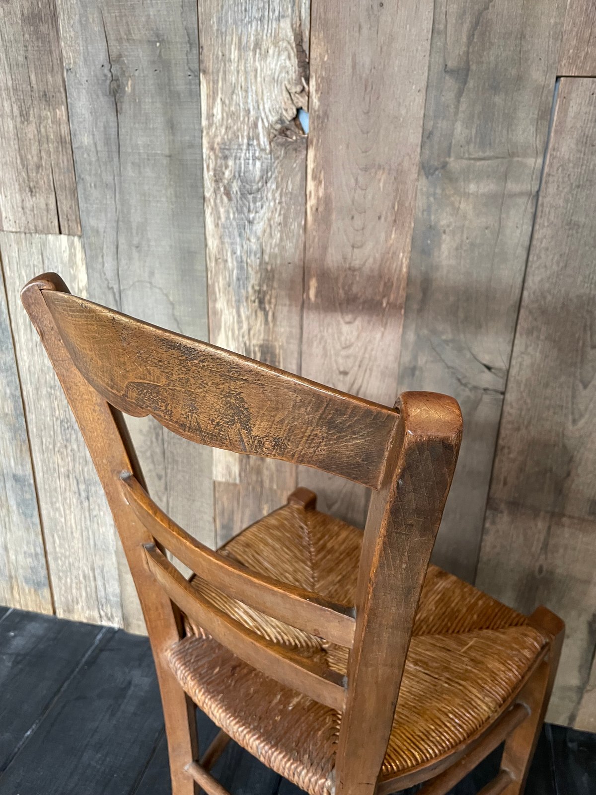 フランスアンティーク木製スツール/イス/ラッシュシートチェア(85-241-2) フランスアンティーク木製スツール/イス/ラッシュシートチェア