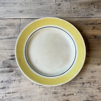 GIEN　イエロープレート　23㎝　フランスアンティーク