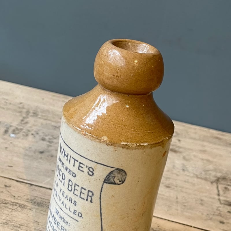 イギリス アンティーク 陶器のビールボトル イギリス アンティーク ジンジャービアボトル 陶器製 ビール