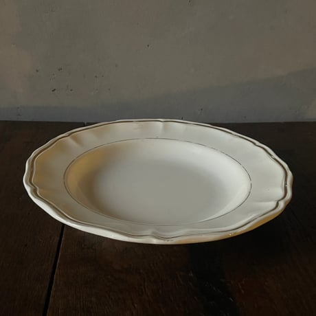 Sarreguemines　金縁　花リムプレート　25㎝　フランスアンティーク　③