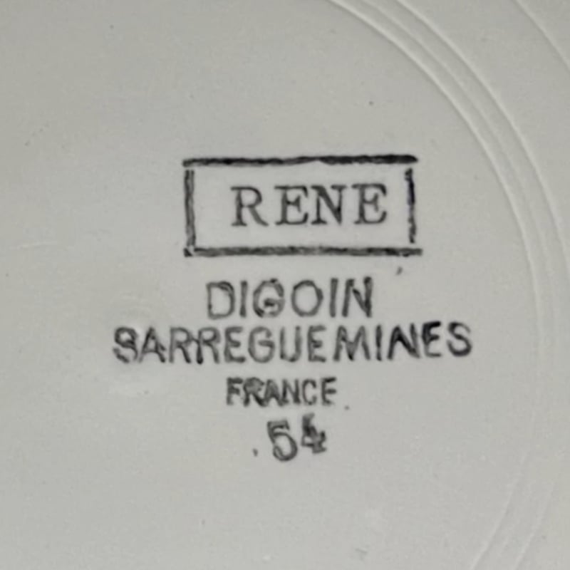 DIGOIN Sarreguemines プレート金継ぎ① 22.5㎝ フランスアンティーク