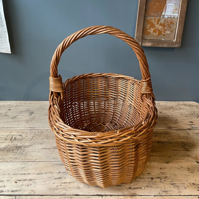 籐バスケット 籐かご イギリスビンテージ ② | OGISHIMA COFFEE Antiques