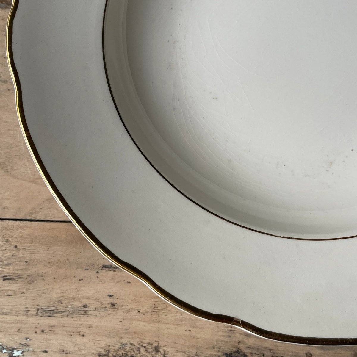 Villeroy & Boch 金縁 花リムプレート 23.5㎝ フランスアンティーク ①