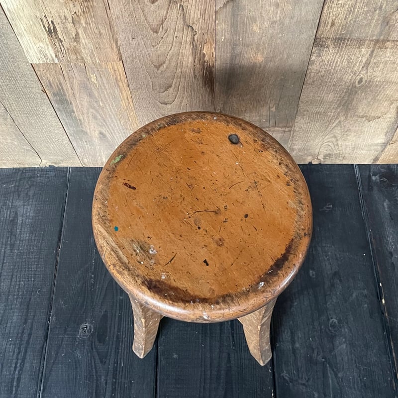 ジャンク　古い木製スツール　飾り台　ヴィンテージ Vintage Wooden Stool ビンテージ 木製スツール | JAM-DAY
