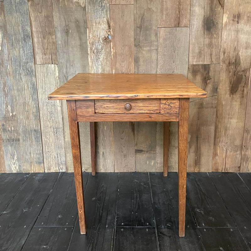 アンティーク古道具フランス取っ手木製サイドテーブル 引き出し付き アンティーク古道具フランス取っ手木製サイドテーブル 引き出し付き