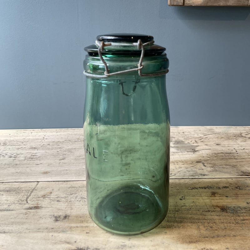 L'IDEALE 蓋付きガラス保存瓶 1L フランスアンティーク | OGISHIMA COF