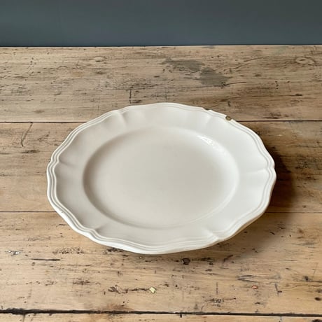 Sarreguemines　金継ぎ　花リムプレート　25cm　フランスアンティーク　③