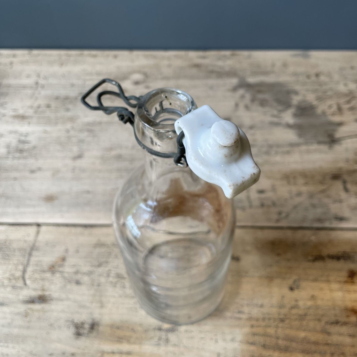 蓋付きラベル付きガラス瓶 フランスアンティーク | OGISHIMA