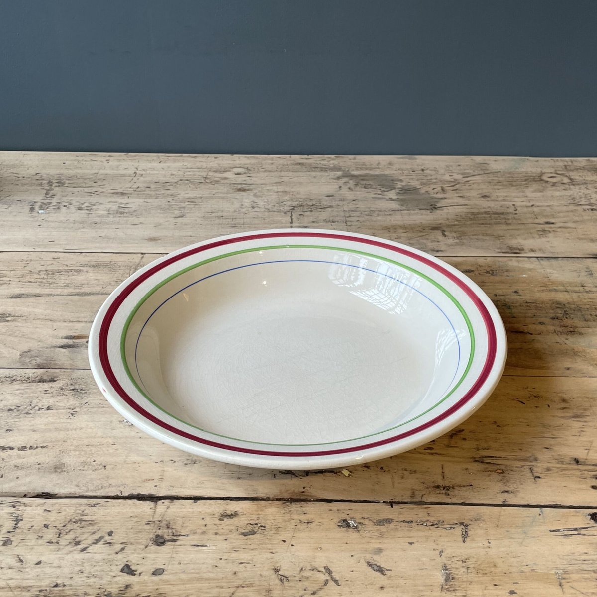 GIEN 三色ライン プレート 27cm フランスアンティーク | OGISHIMA C