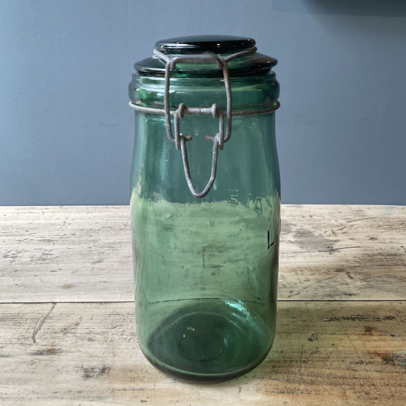 L'IDEALE 蓋付きガラス保存瓶 1L フランスアンティーク | OGISHIMA COF