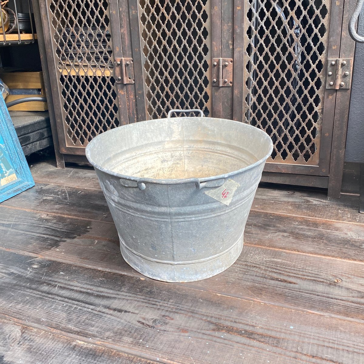 フランスアンティーク アルミ穴あきたらい ブリキ製 たらい フランスアンティーク 53cm | OGISHIMA COFFEE Anti