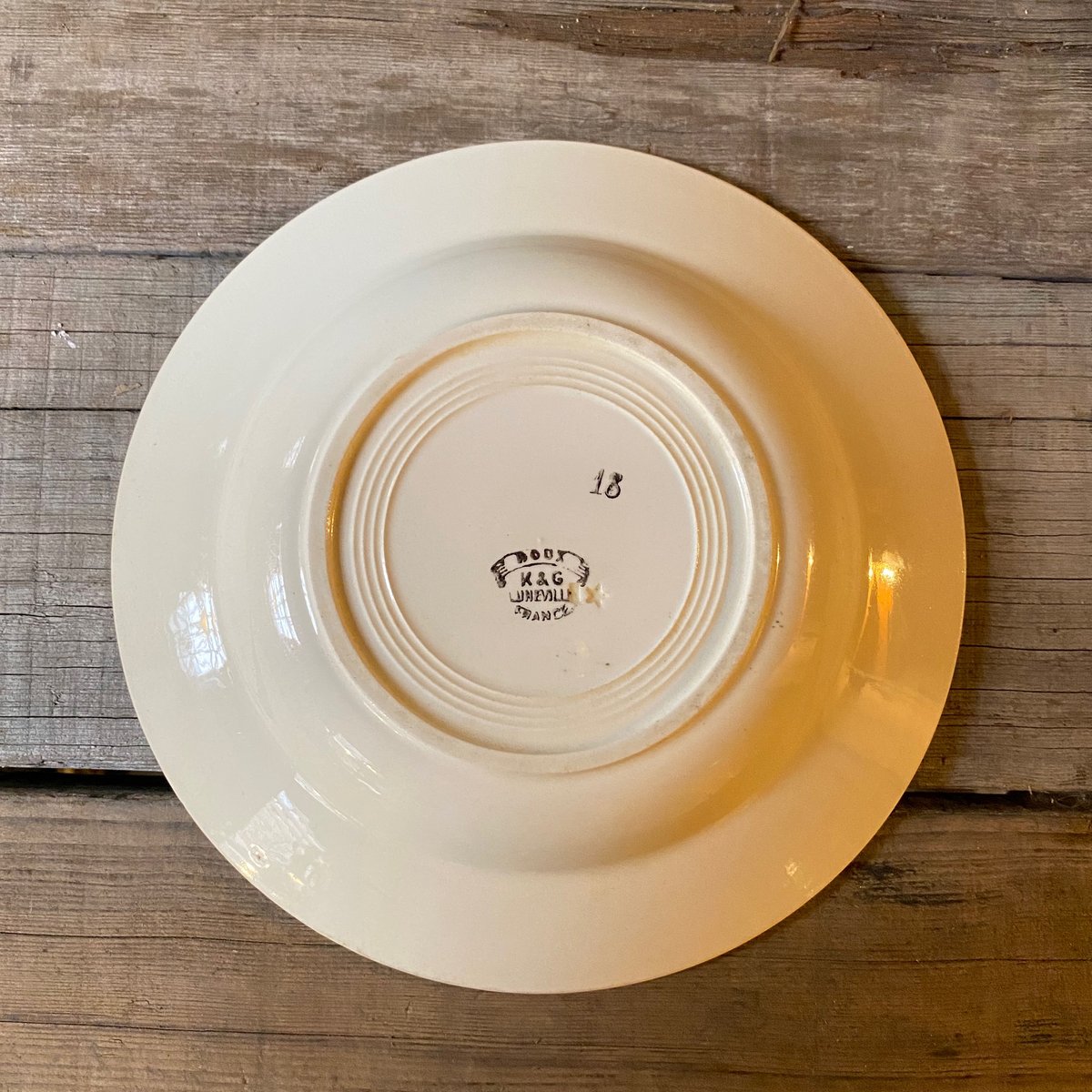 Lunéville HOUX（ヒイラギ）深皿プレート 22.5㎝ フランス