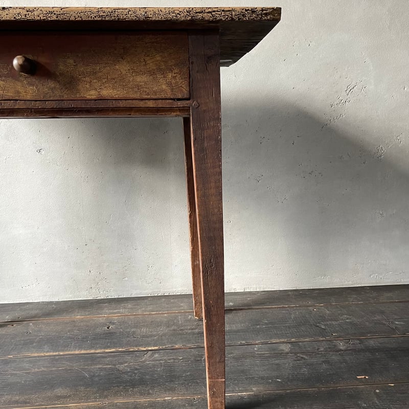 フランスアンティーク木製テーブル 引き出し付き/作業台/1人用/デスク/机 引き出し付き木製テーブル フランスアンティーク ⑪ | OGISHIMA COFFEE